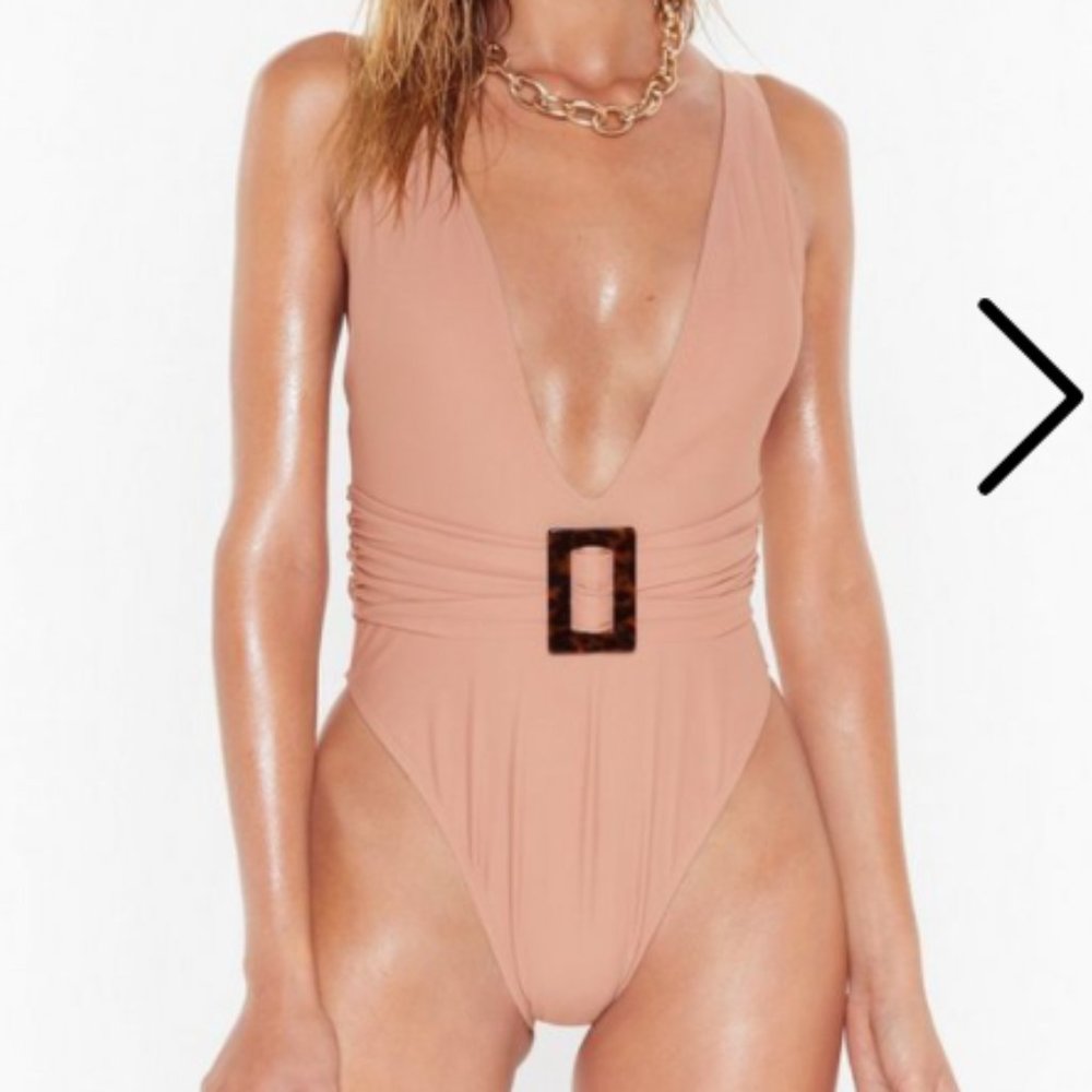Nasty Gal belted one piece swimsuit